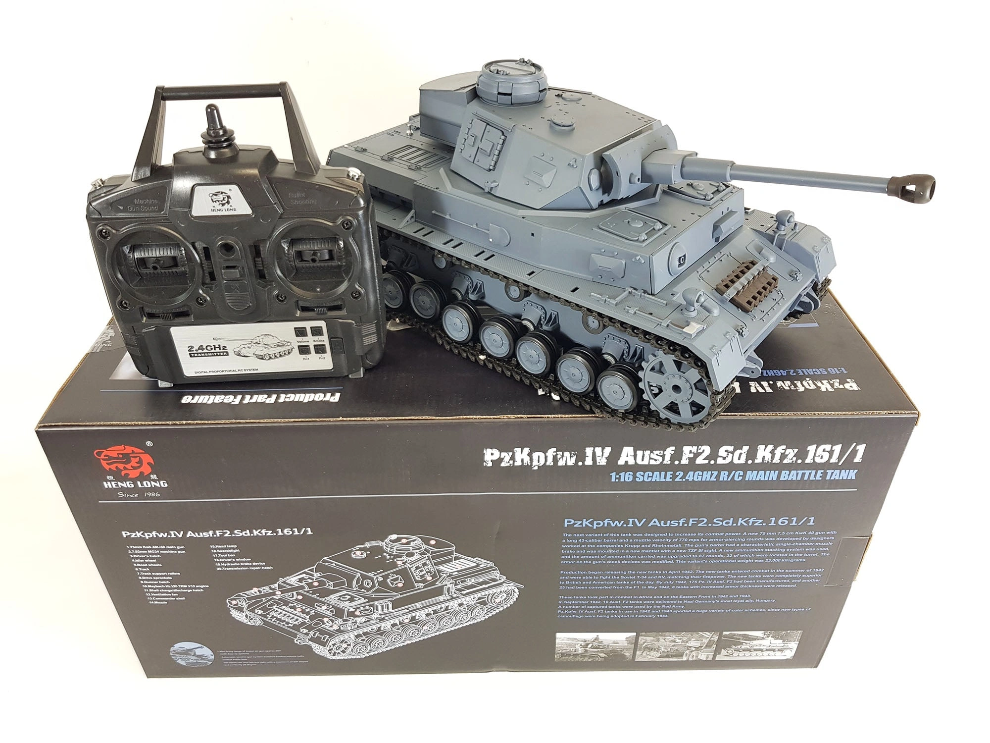 HENG LONG 1/16 Panzer IV Radio Control Tank - 2.4G Smoke!